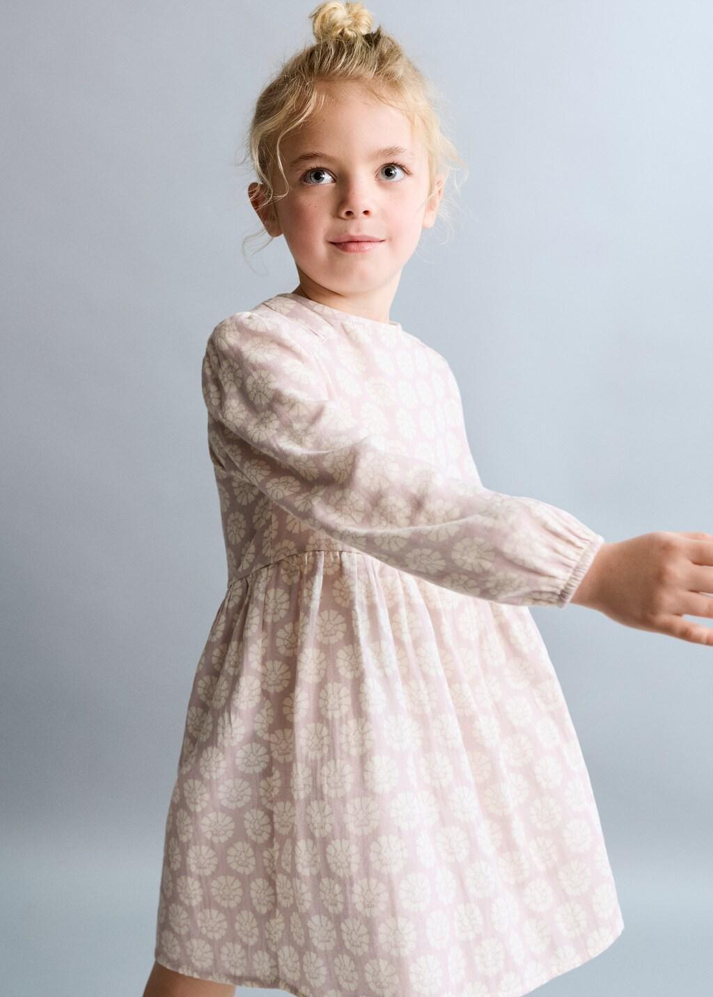 Pink Short Floral-Print Dress, Baby Girl, Pink, large image number 3