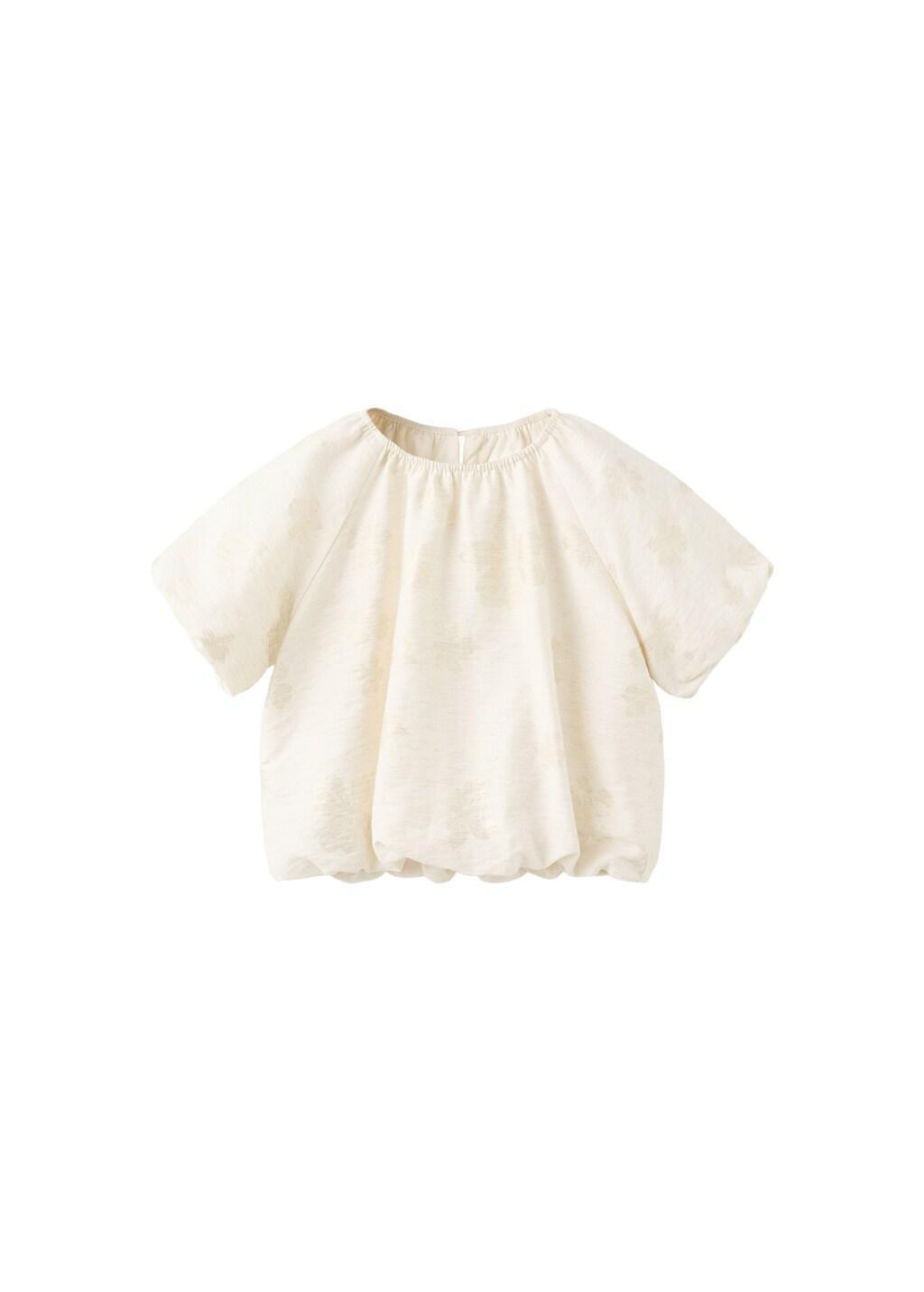 Gold Printed Crop Blouse, Kids Girl, Gold, large image number 4