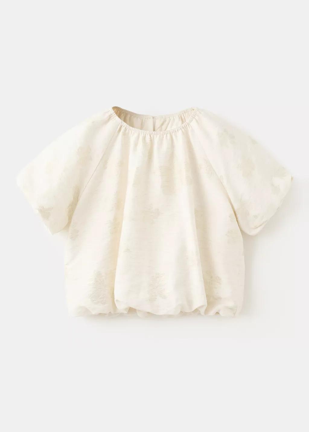 Gold Printed Crop Blouse, Kids Girl, Gold, large image number 5