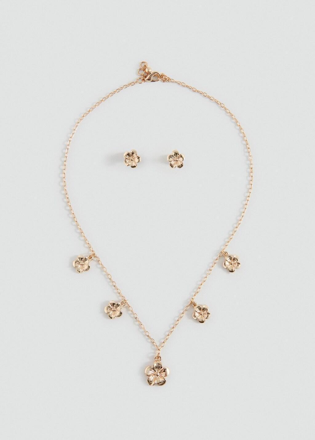 Gold Necklace And Earrings Set, Kids Girl, Gold, large image number 4