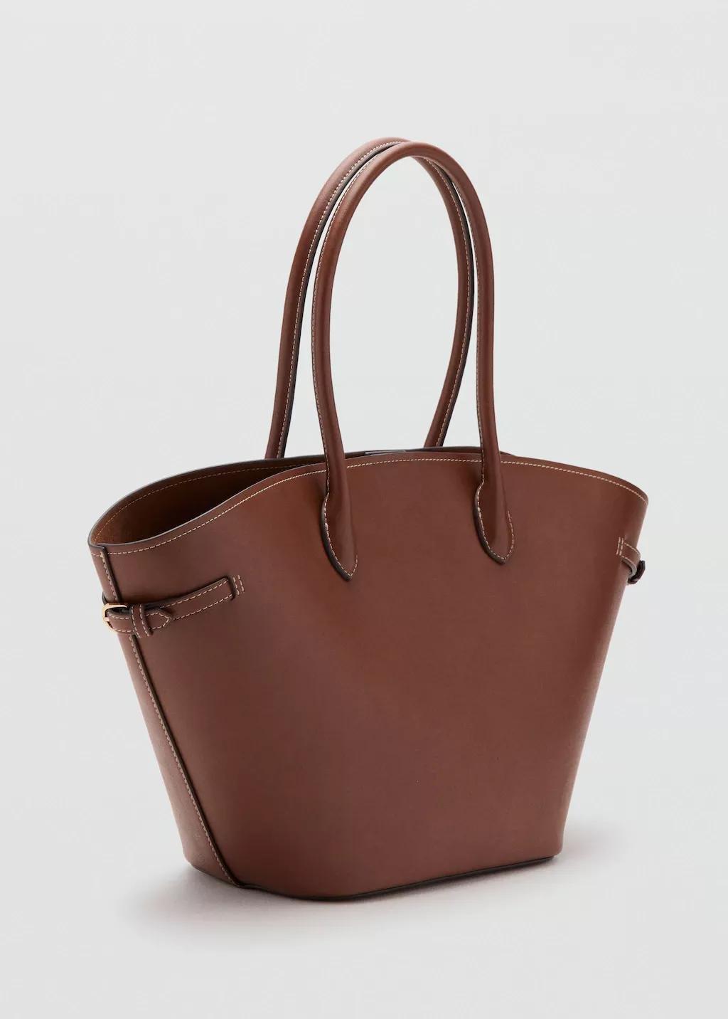 Brown Shopper Bag With Double Handle, Medium Brown, large image number 1