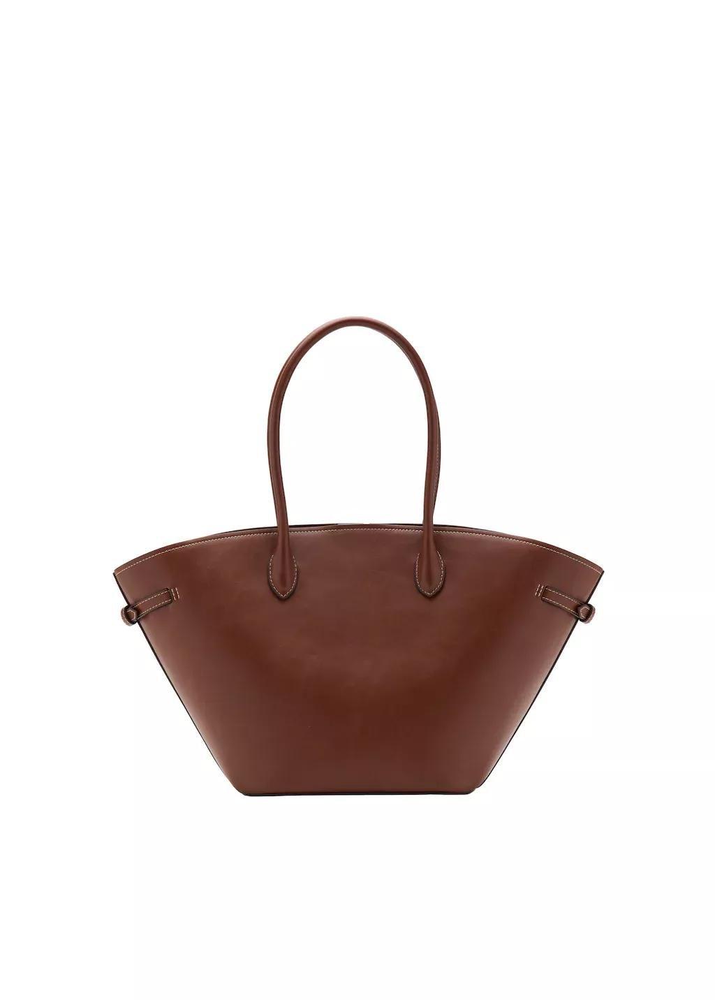 Brown Shopper Bag With Double Handle, Medium Brown, large image number 3