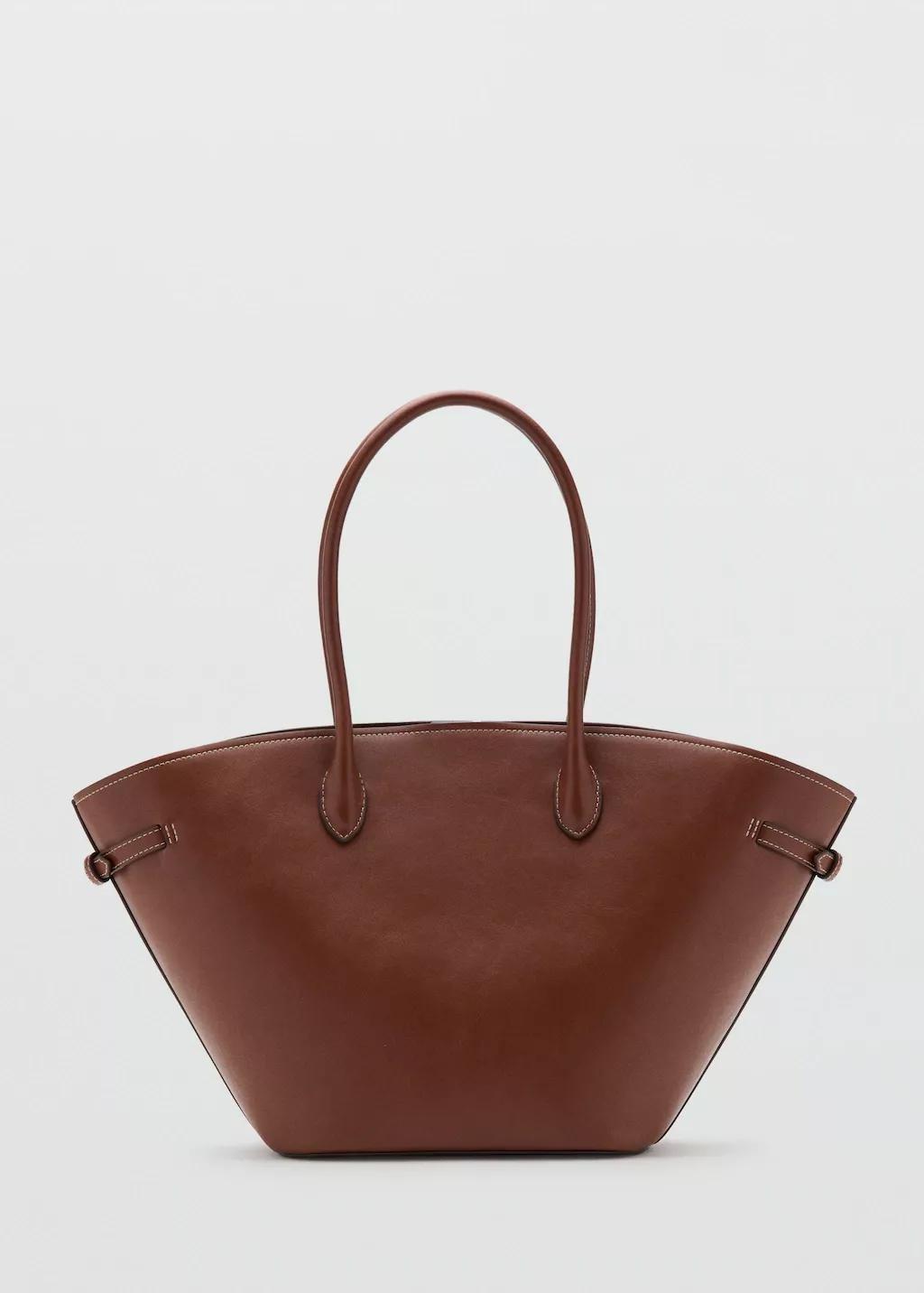 Brown Shopper Bag With Double Handle, Medium Brown, large image number 4