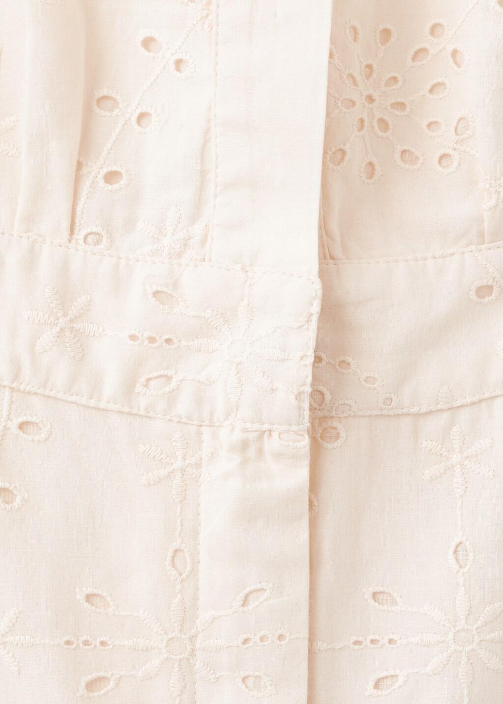 Ecru Embroidered Cut-Out Romper, Light Beige, medium