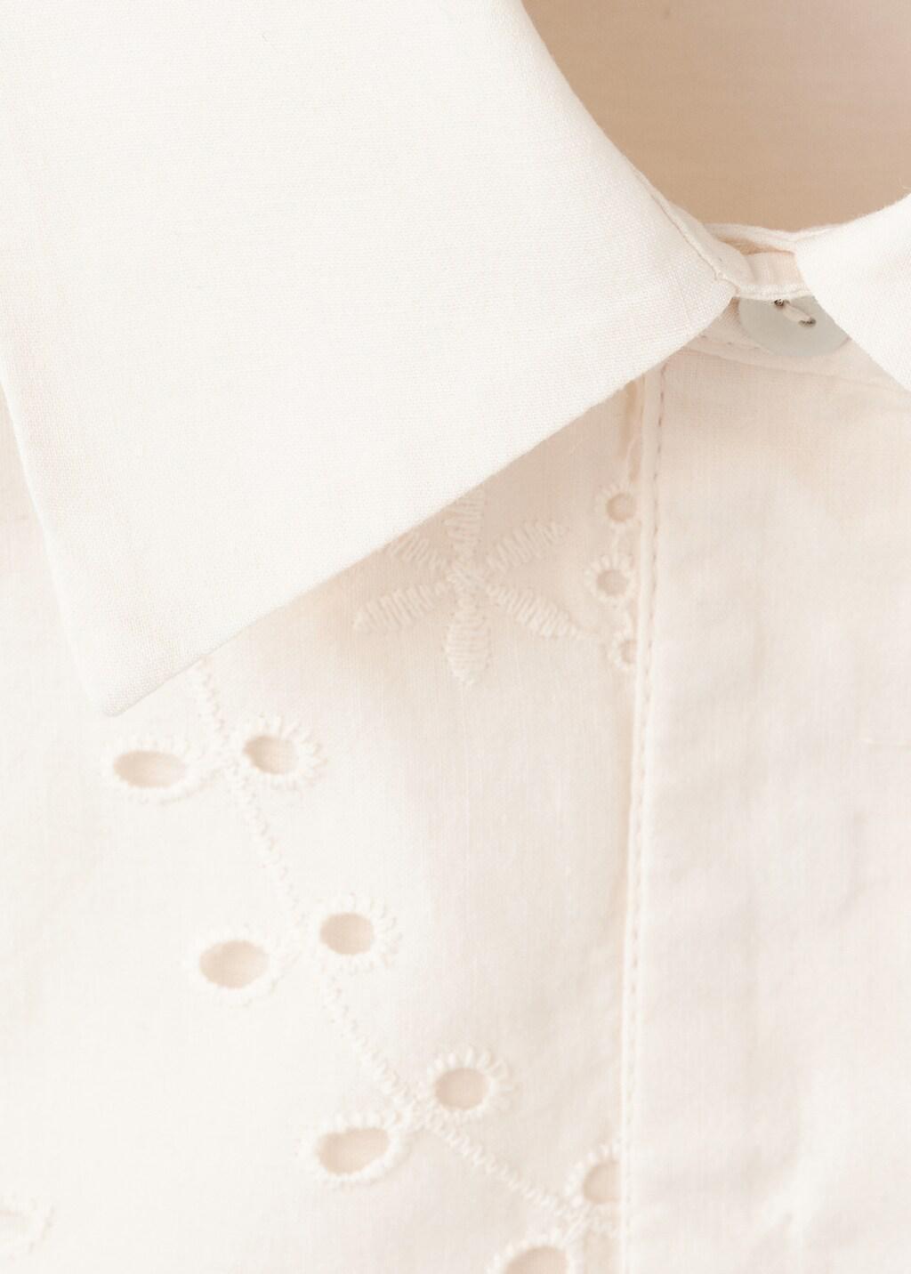 Ecru Embroidered Cut-Out Romper, Light Beige, large image number 5