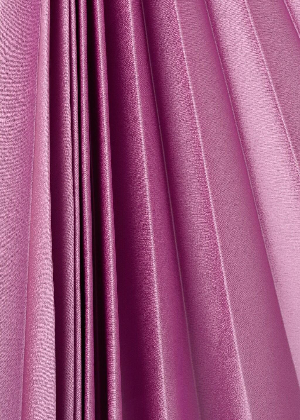 Purple Lt Pastel Pleated Asymmetrical Dress With Opening, Light-Pastel Purple, large image number 5