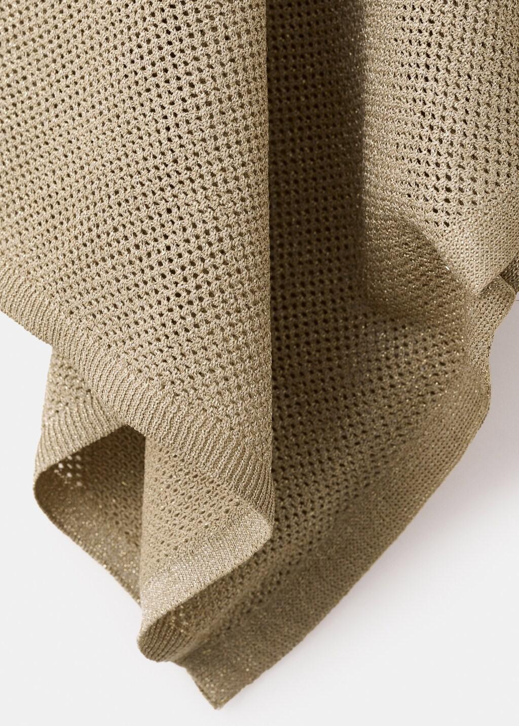 Gold V-Neck Knit Top, 0201_OR, large image number 5