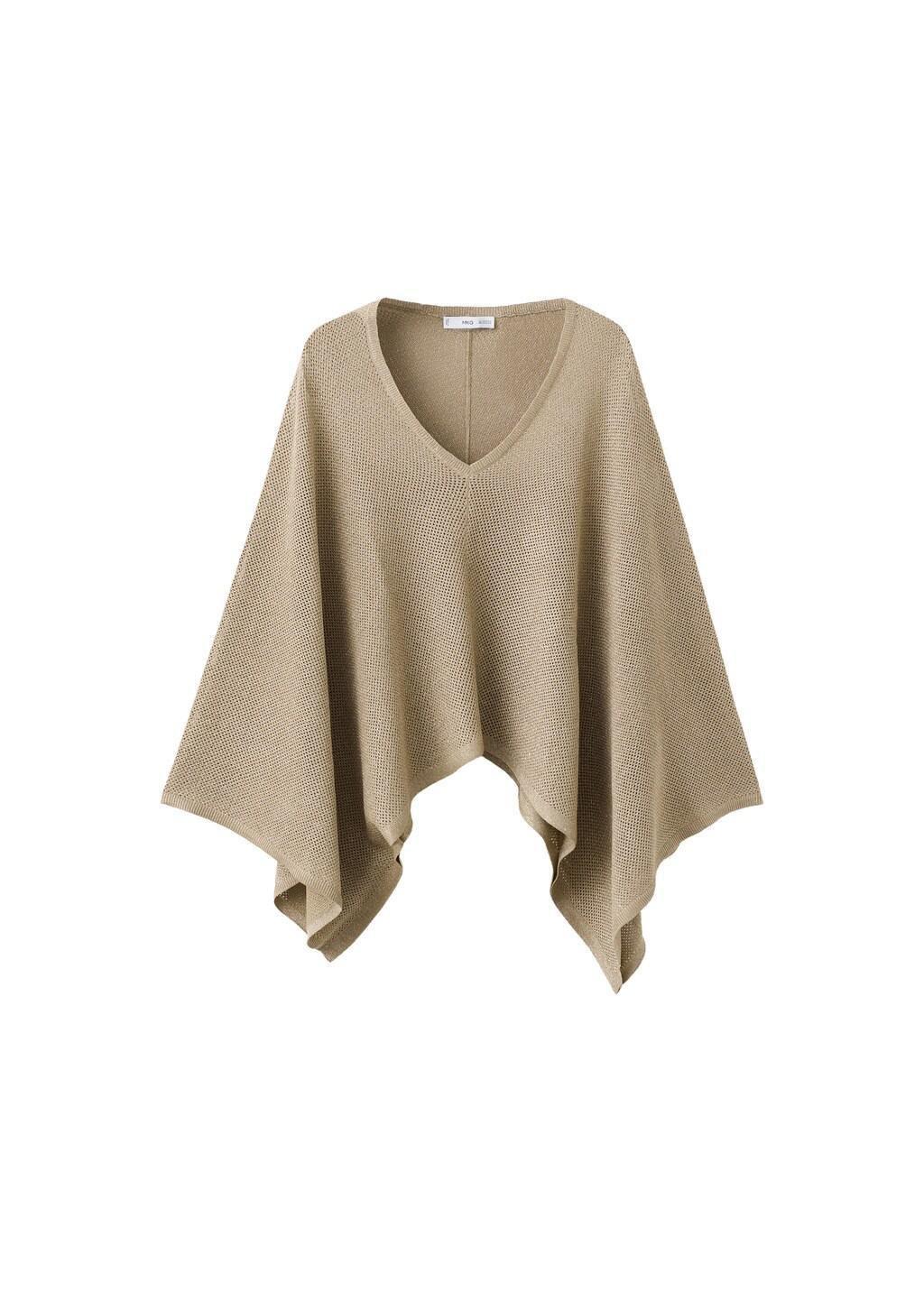 Gold V-Neck Knit Top, Gold, large image number 6