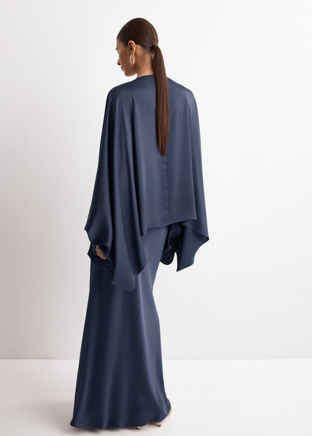 Blue Puffed Sleeves Jacket, Dark Blue, large image number 2