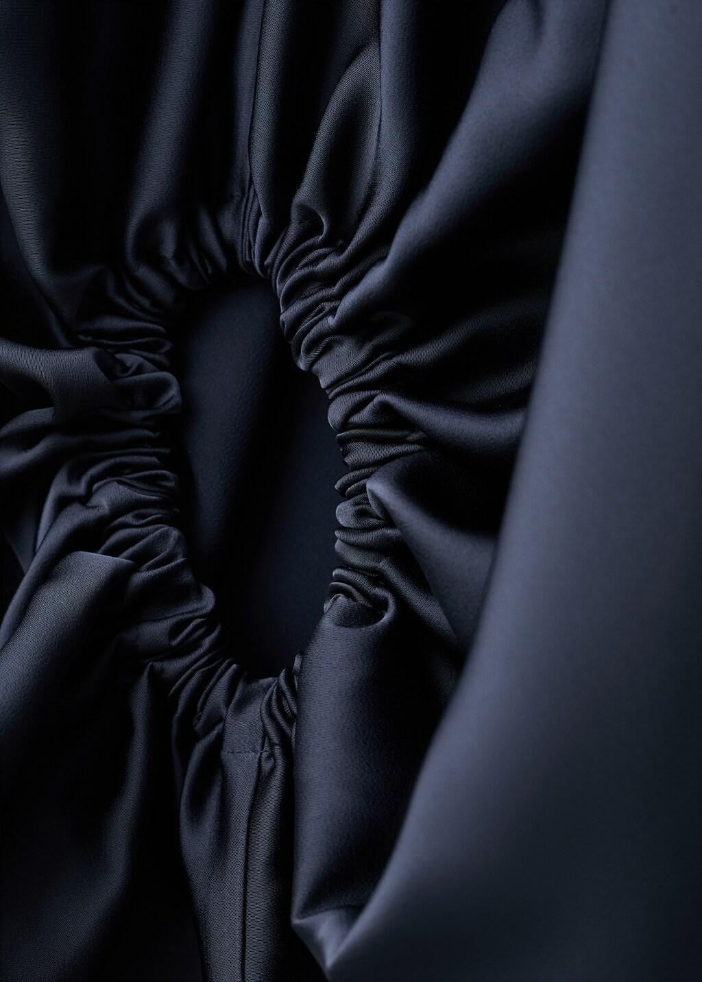 Blue Puffed Sleeves Jacket, Dark Blue, large image number 5