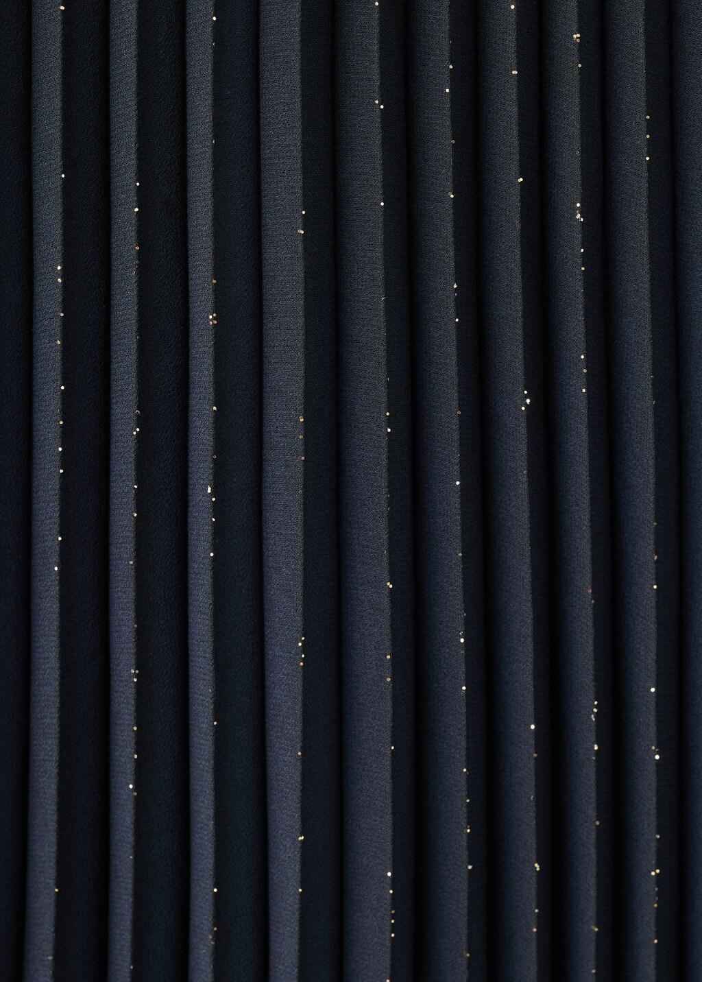 Blue Pleated Flared Skirt, Dark Blue, large image number 5