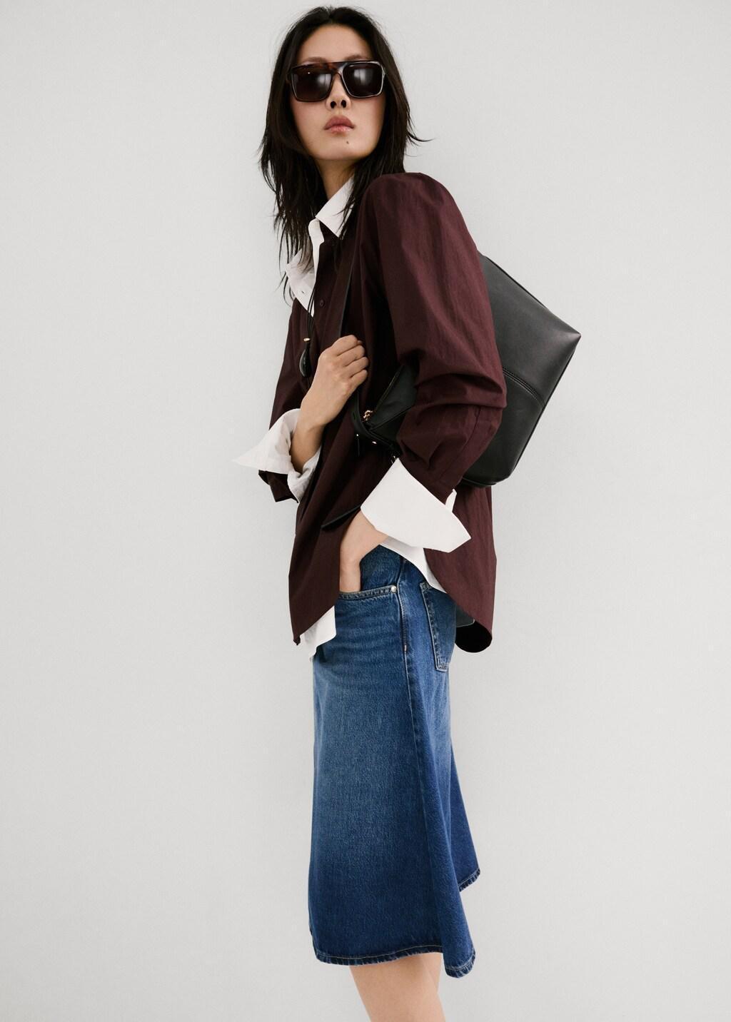 Blue Midi Denim Skirt, Open Blue, large image number 3