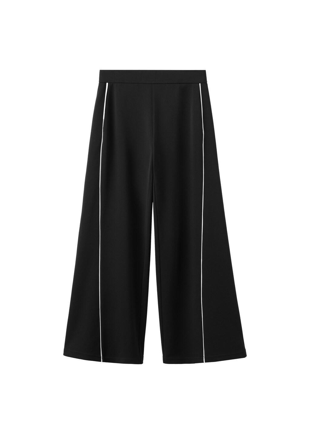 Black Satin Trousers With Combined Stripes, Black, large image number 5