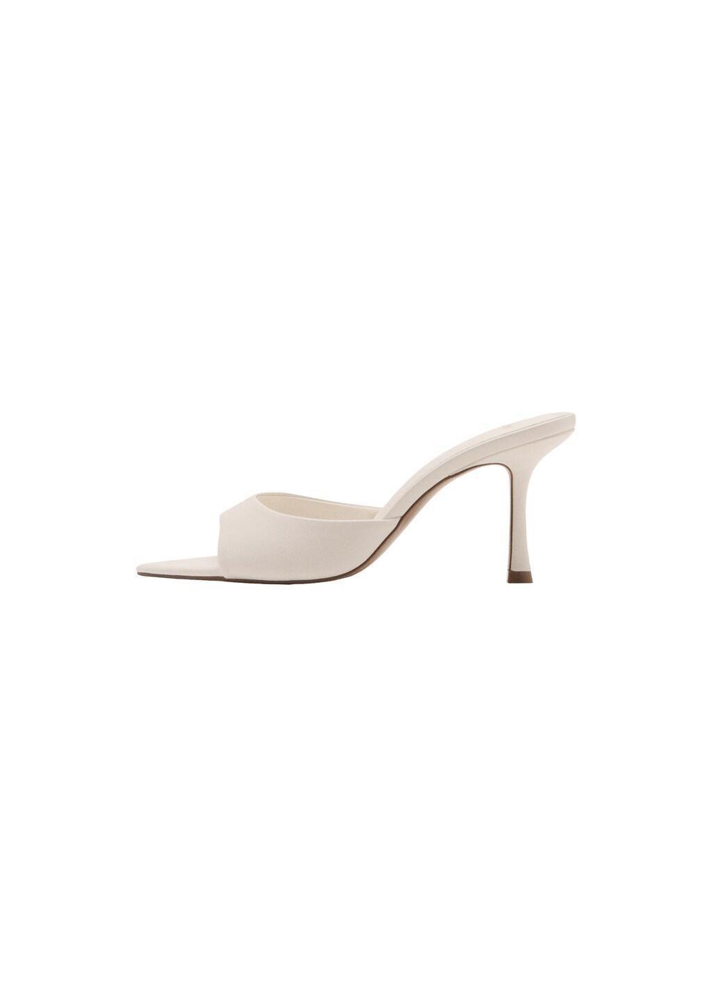 Beige Pointed Heel Sandals, Light Beige, large image number 2