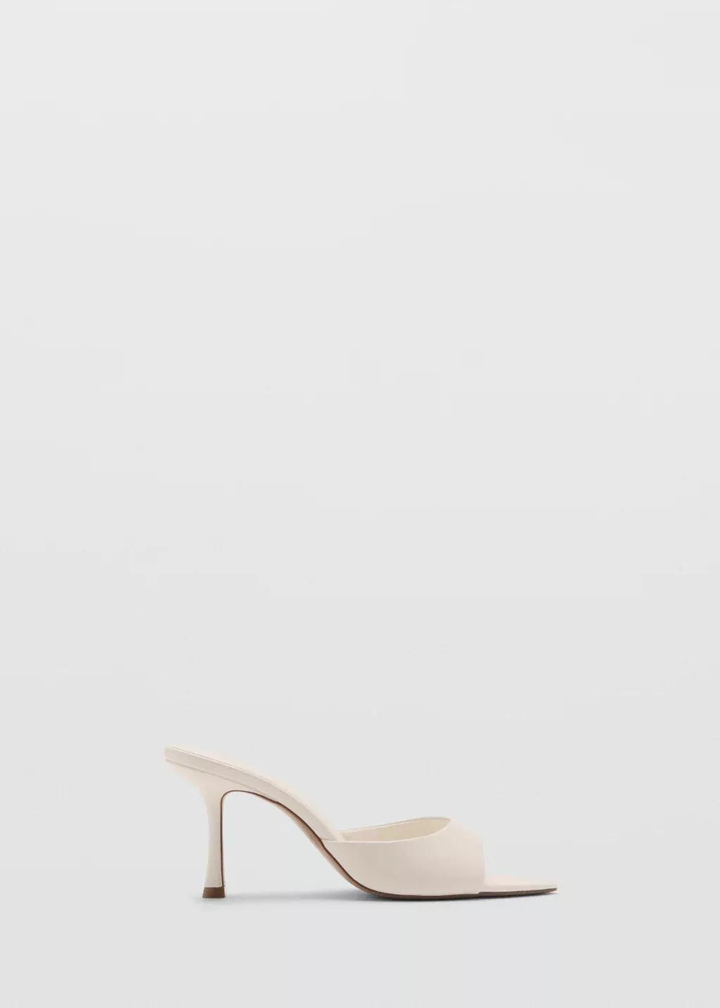 Beige Pointed Heel Sandals, Light Beige, large image number 3