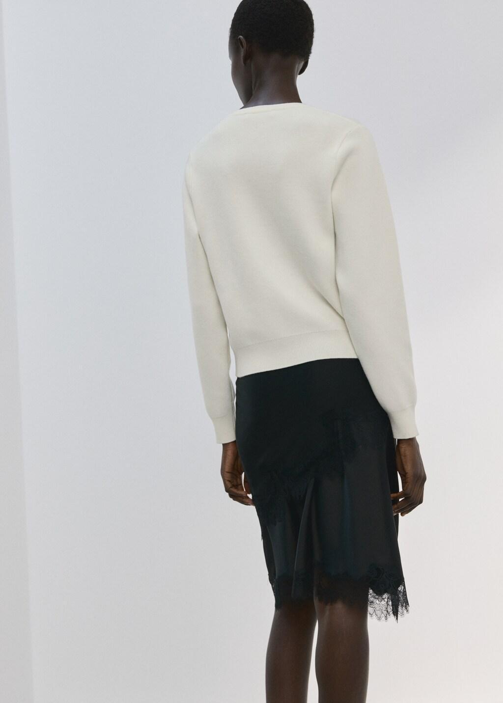 Beige Knitted Button Cardigan, 0201_05, large image number 2