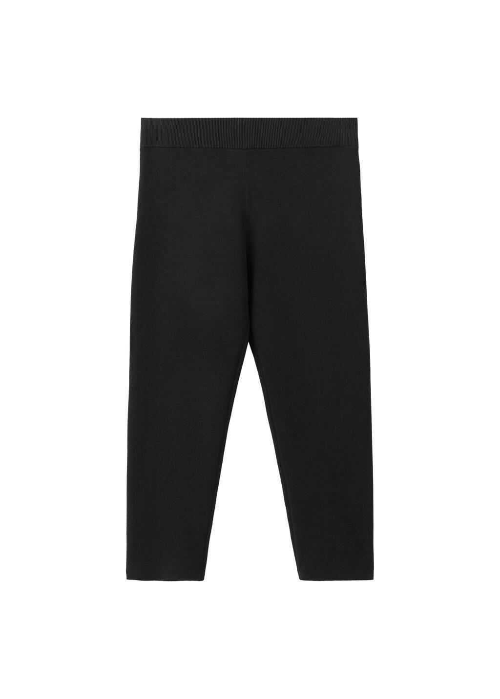 Black Capri Knit Pants, Black, large image number 5