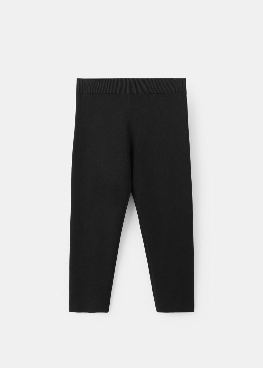 Black Capri Knit Pants, Black, large image number 6