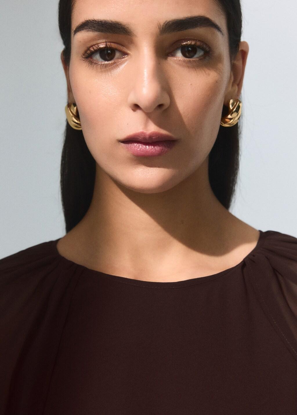 Brown Long Sleeve Jumpsuit With Openings, Dark Brown, large image number 4