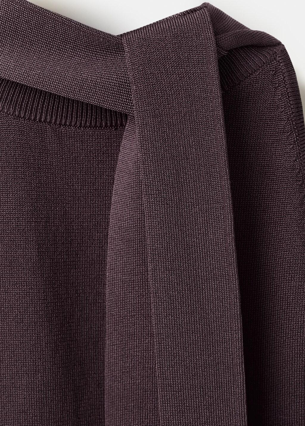 Red Halter-Neck Knitted Top, Dark Red, medium