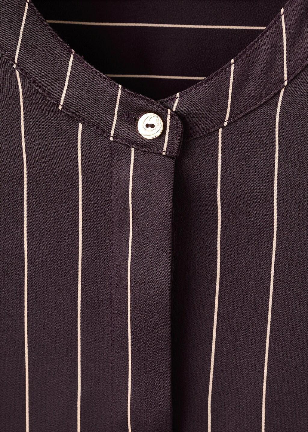 Brown Satin Print Shirt, Dark Brown, large image number 1