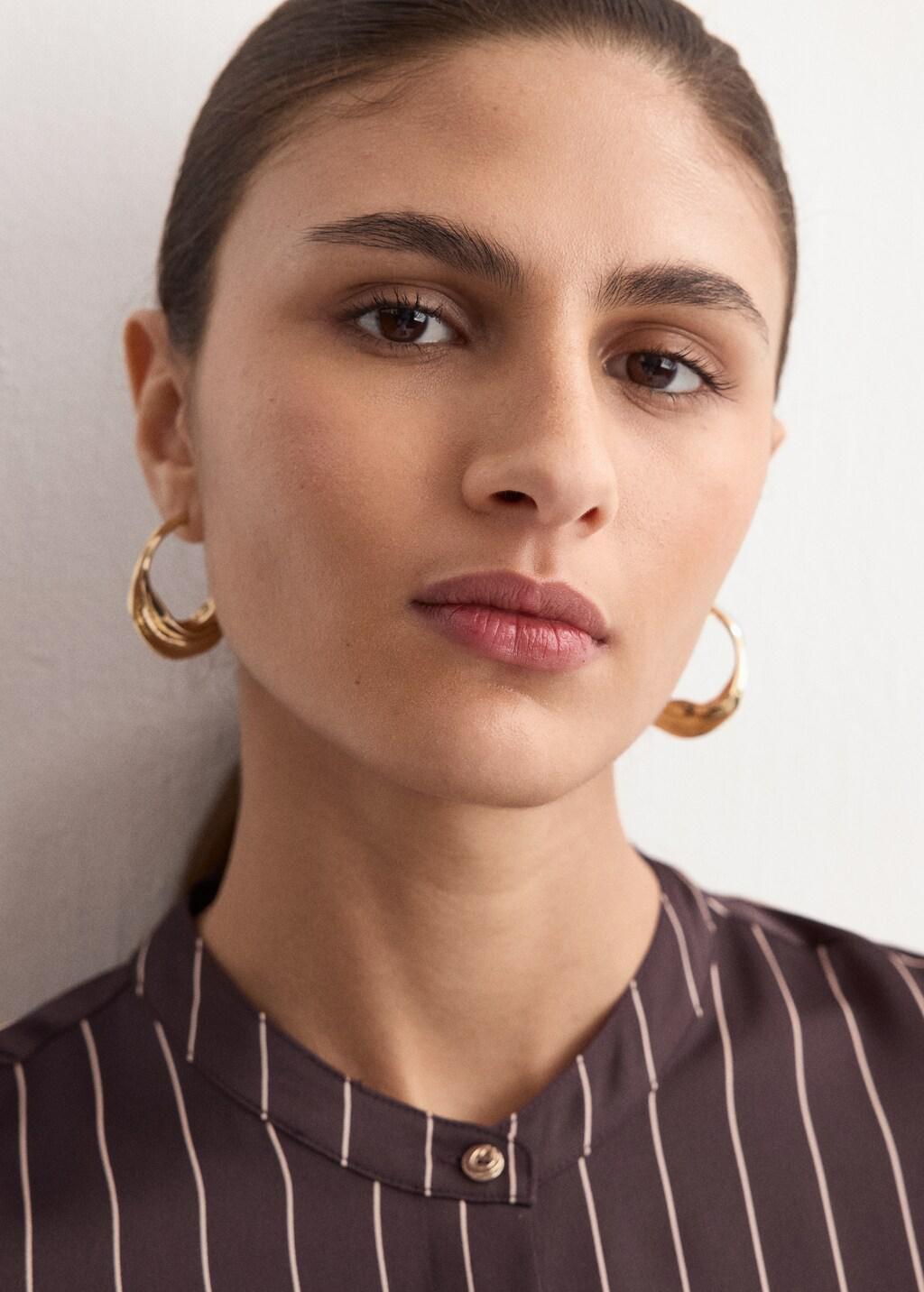 Brown Satin Print Shirt, Dark Brown, large image number 4