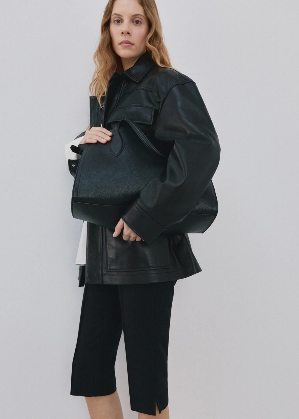 Black Biker Leggings, 0201_99, large image number 4