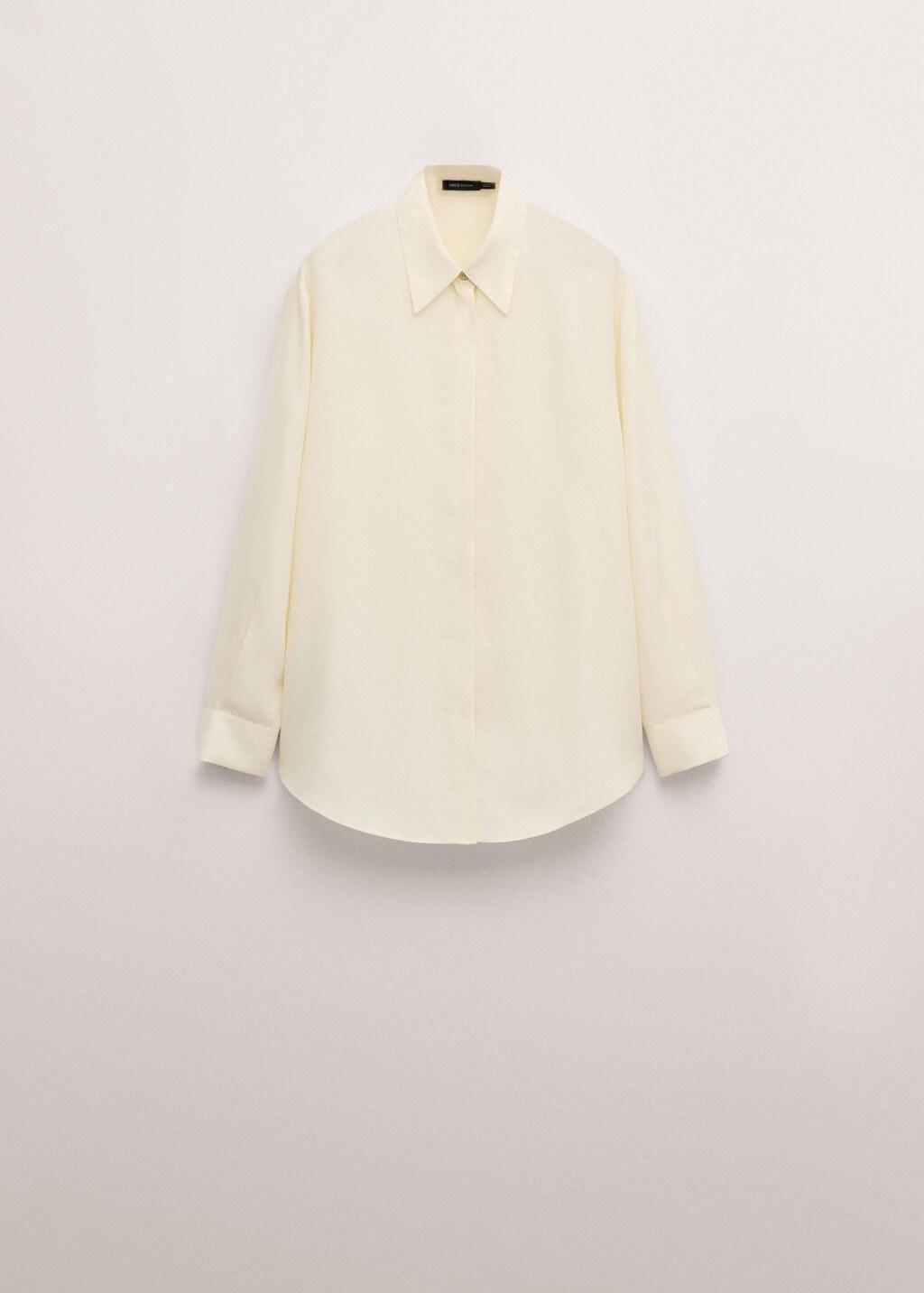 Yellow Silk Blouse With Hidden Buttons, Yellow, large image number 7