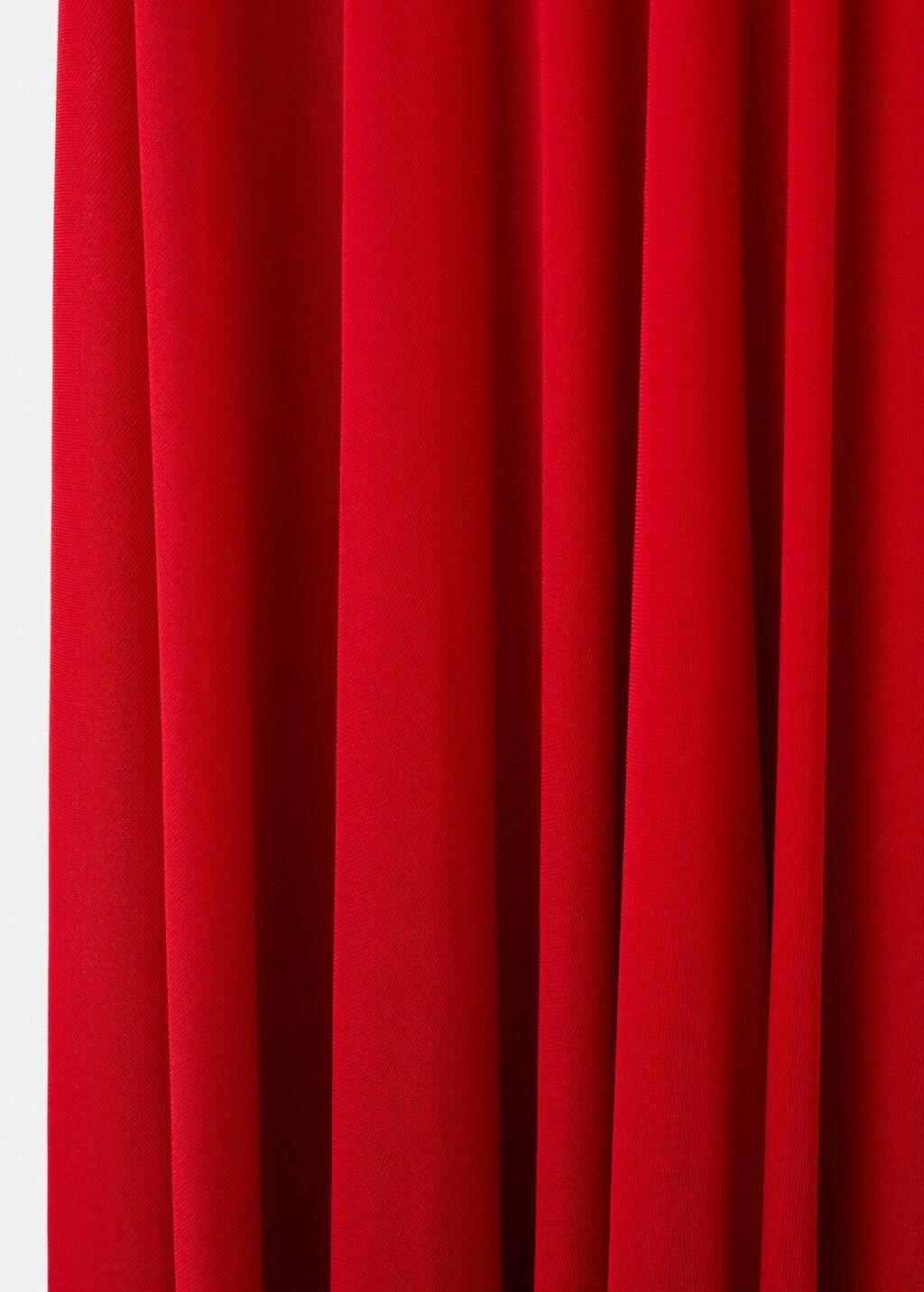 Red Draped Flared Dress, Red, large image number 4