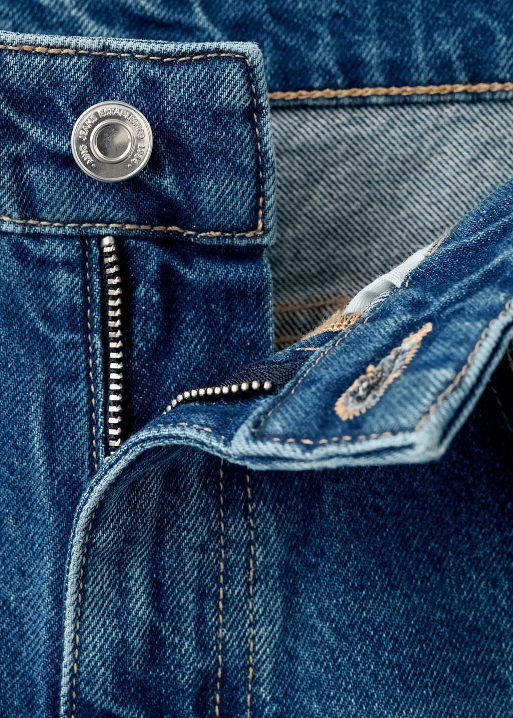 Blue Mid-Rise Straight Jeans, Open Blue, large image number 1