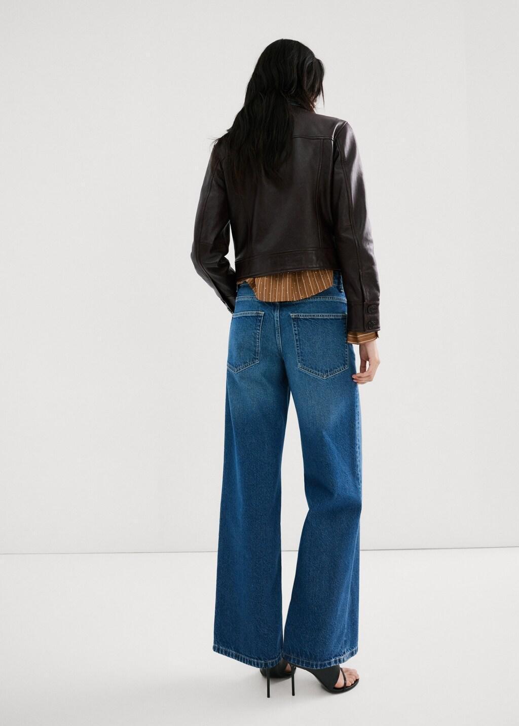 Blue Mid-Rise Straight Jeans, Open Blue, large image number 2
