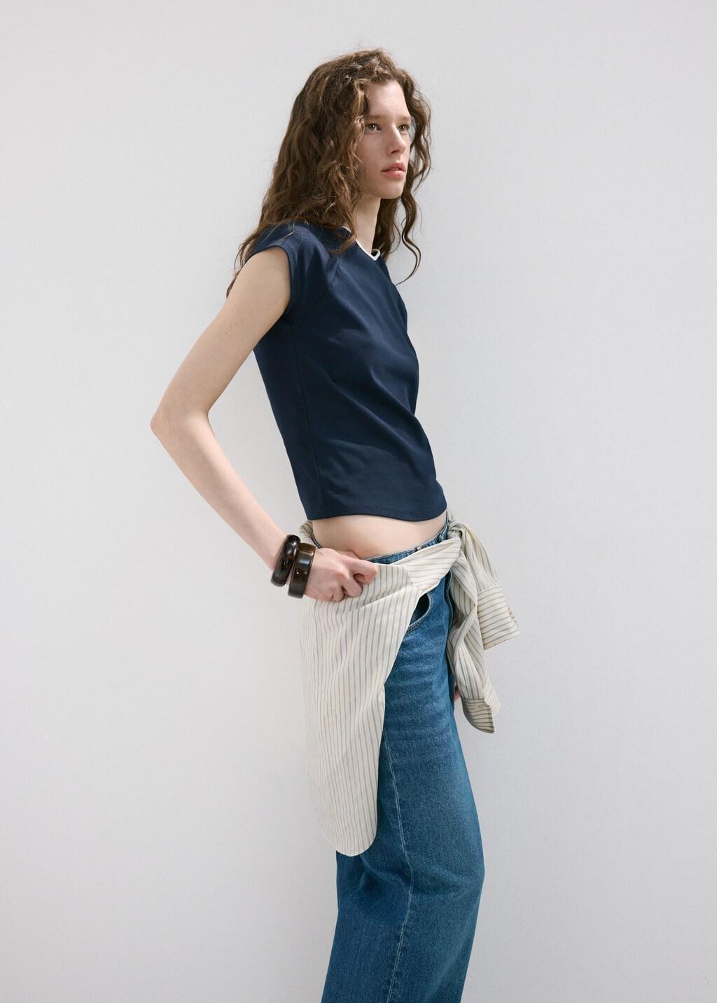 Blue Mid-Rise Straight Jeans, Open Blue, large image number 3