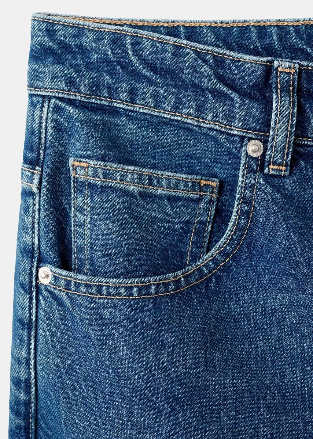 Blue Mid-Rise Straight Jeans, Open Blue, large image number 4