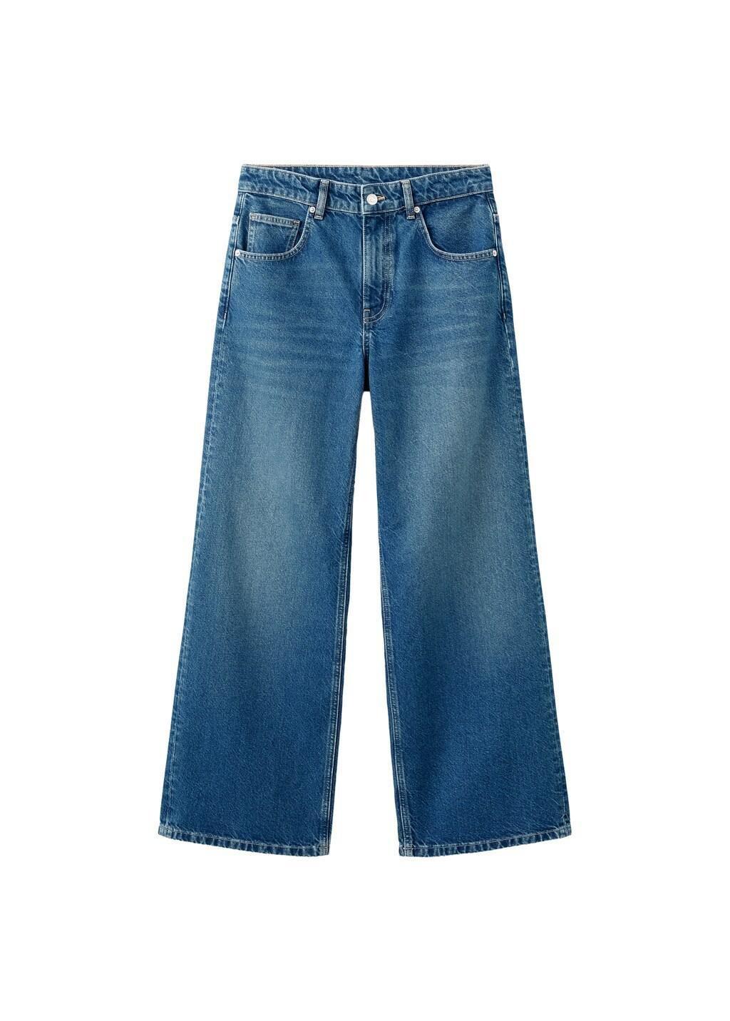 Blue Mid-Rise Straight Jeans, Open Blue, large image number 6