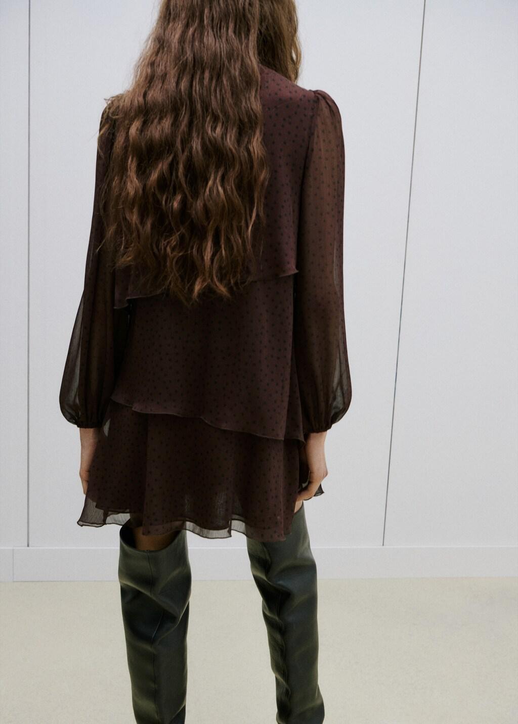 BROWN Polka-dot dress with ruffles, Brown, large image number 2