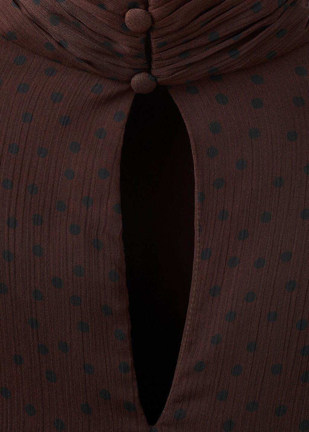 Brown Polka-Dot Dress With Ruffles, Brown, large image number 5