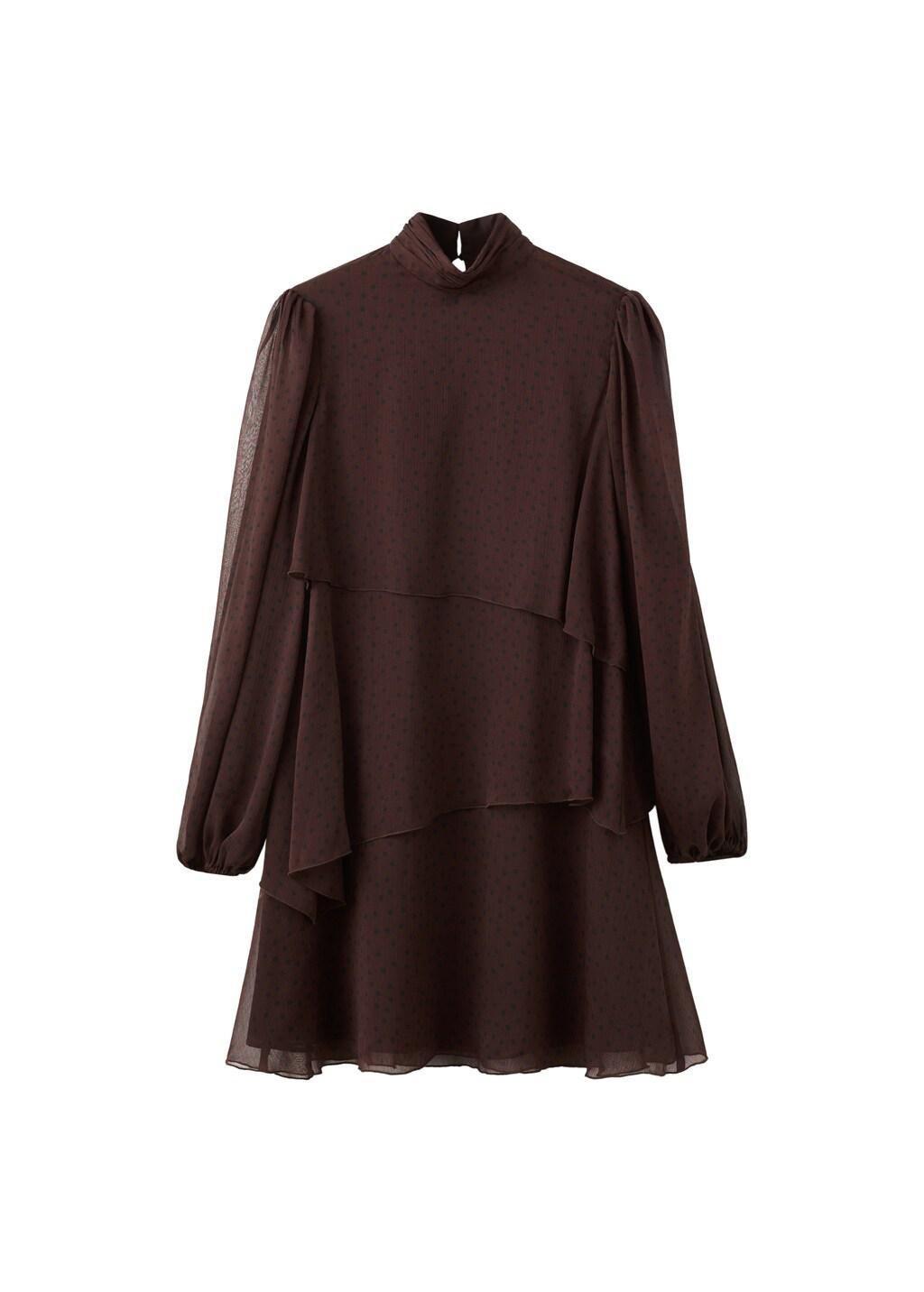 BROWN Polka-dot dress with ruffles, Brown, large image number 6