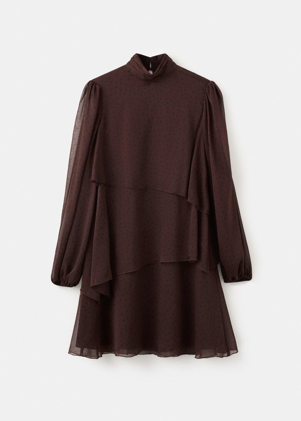 BROWN Polka-dot dress with ruffles, Brown, large image number 7