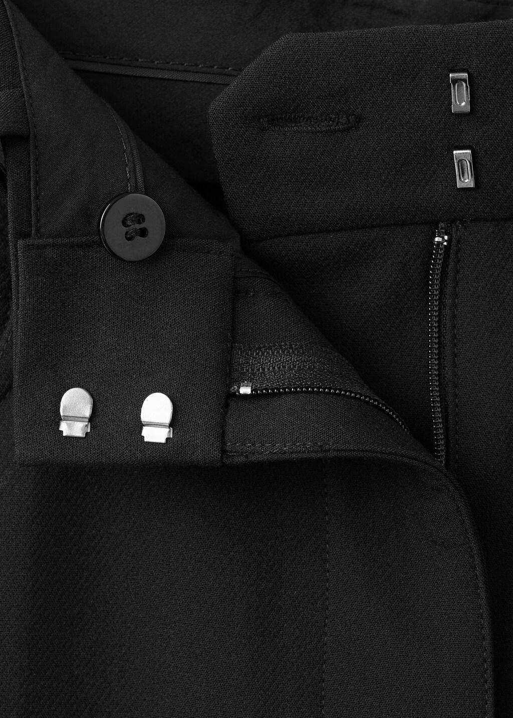 Black Mid-Rise Suit Trousers, Black, large image number 1