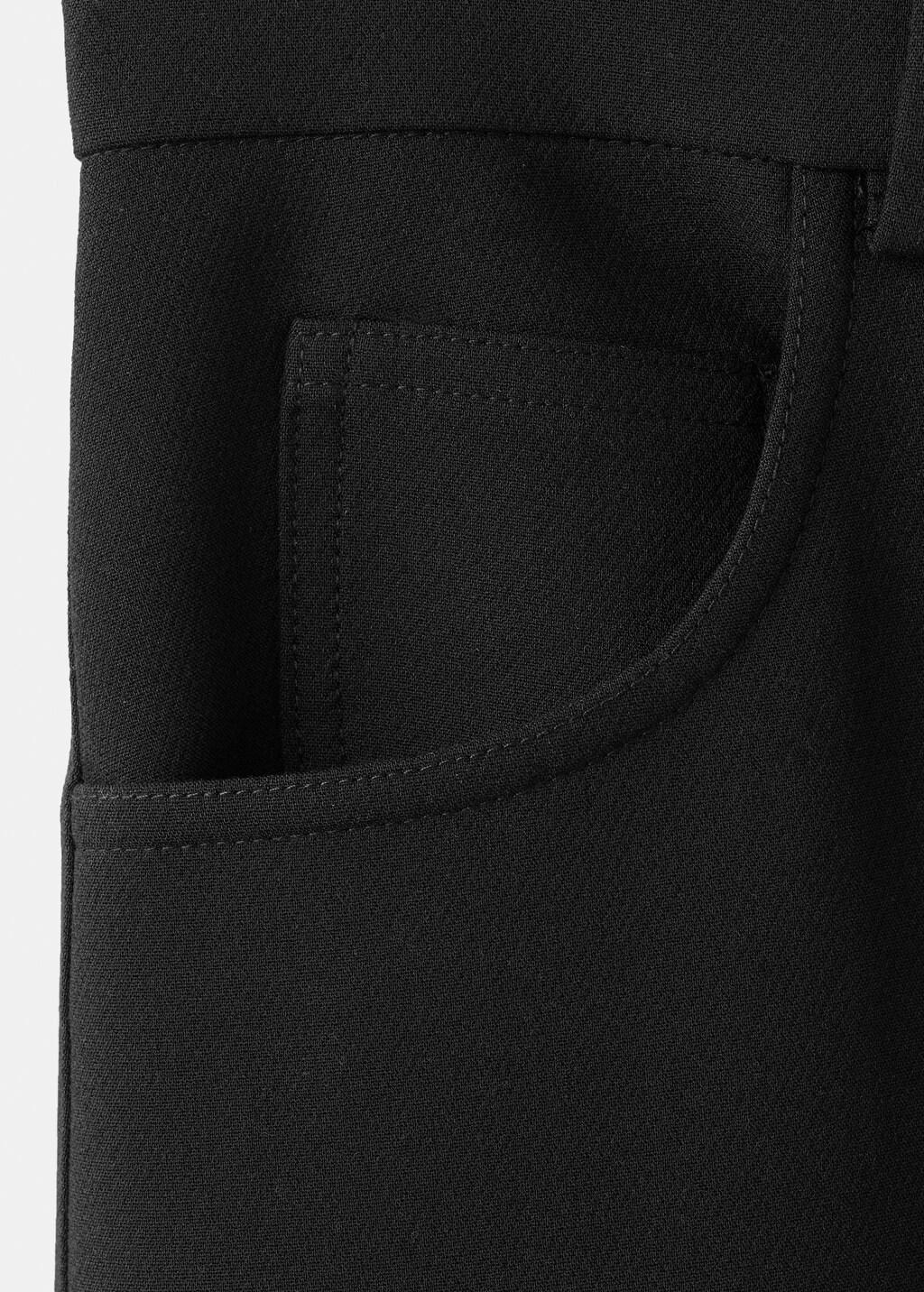 Black Mid-Rise Suit Trousers, Black, large image number 5