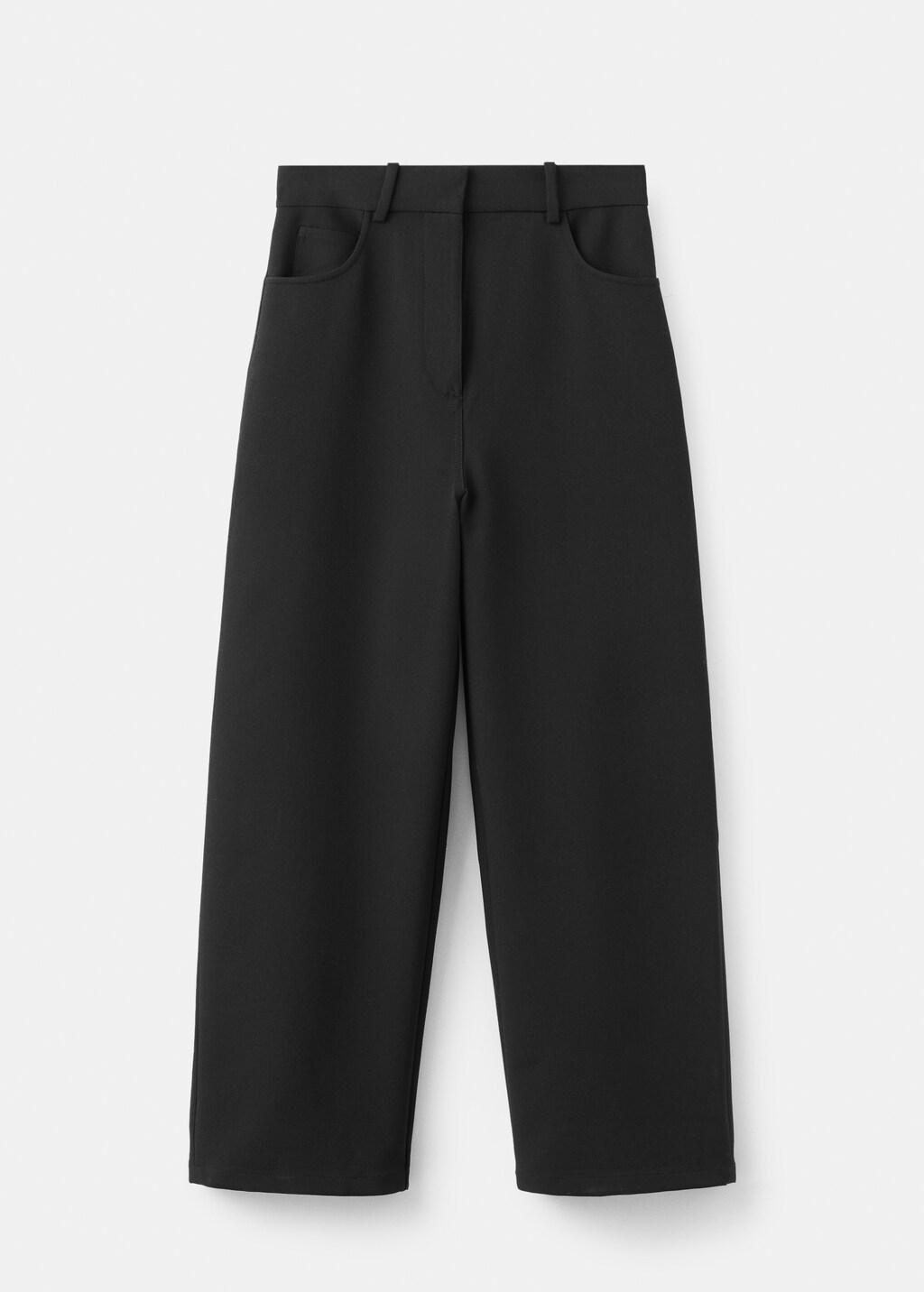 Black Mid-Rise Suit Trousers, Black, large image number 7