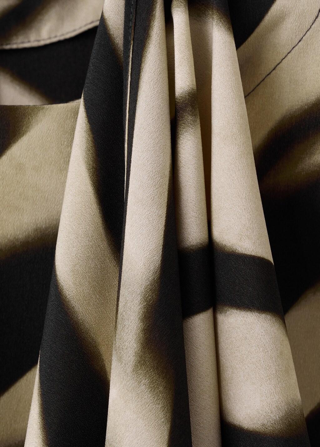 Black Printed Foulard Blouse, Black, large image number 1