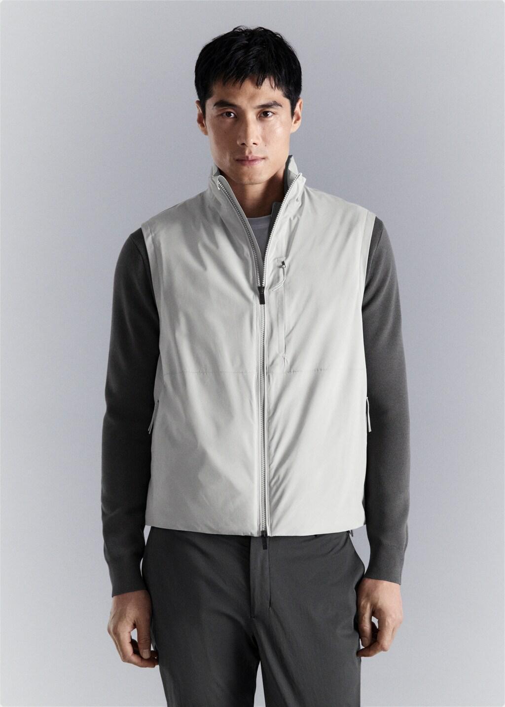 Grey Packable Water-Repellent Gilet With Thermore&reg; Technology, Natural White, large image number 3