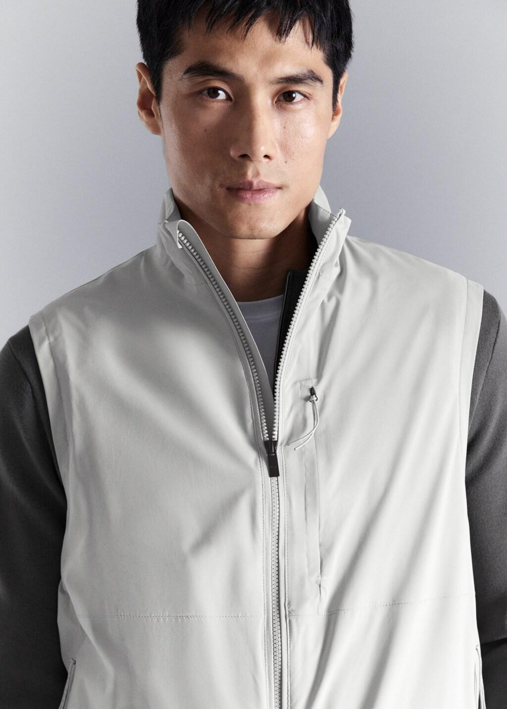 Grey Packable Water-Repellent Gilet With Thermore&reg; Technology, Natural White, large image number 4