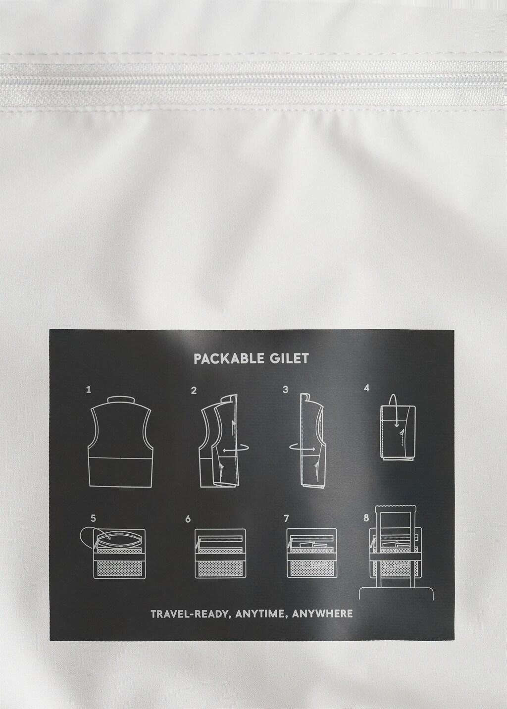 Grey Packable Water-Repellent Gilet With Thermore&reg; Technology, Natural White, large image number 6