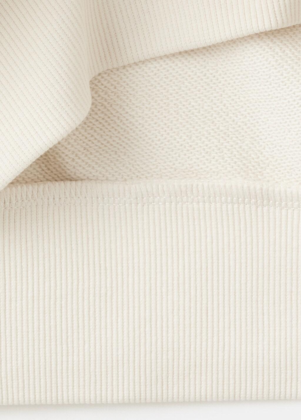 White Printed Cotton Sweatshirt, Kids Girls, Natural White, large image number 2