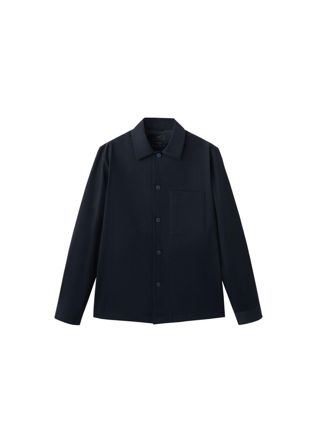 Navy Non-Iron Overshirt Pocket, Navy, large image number 6