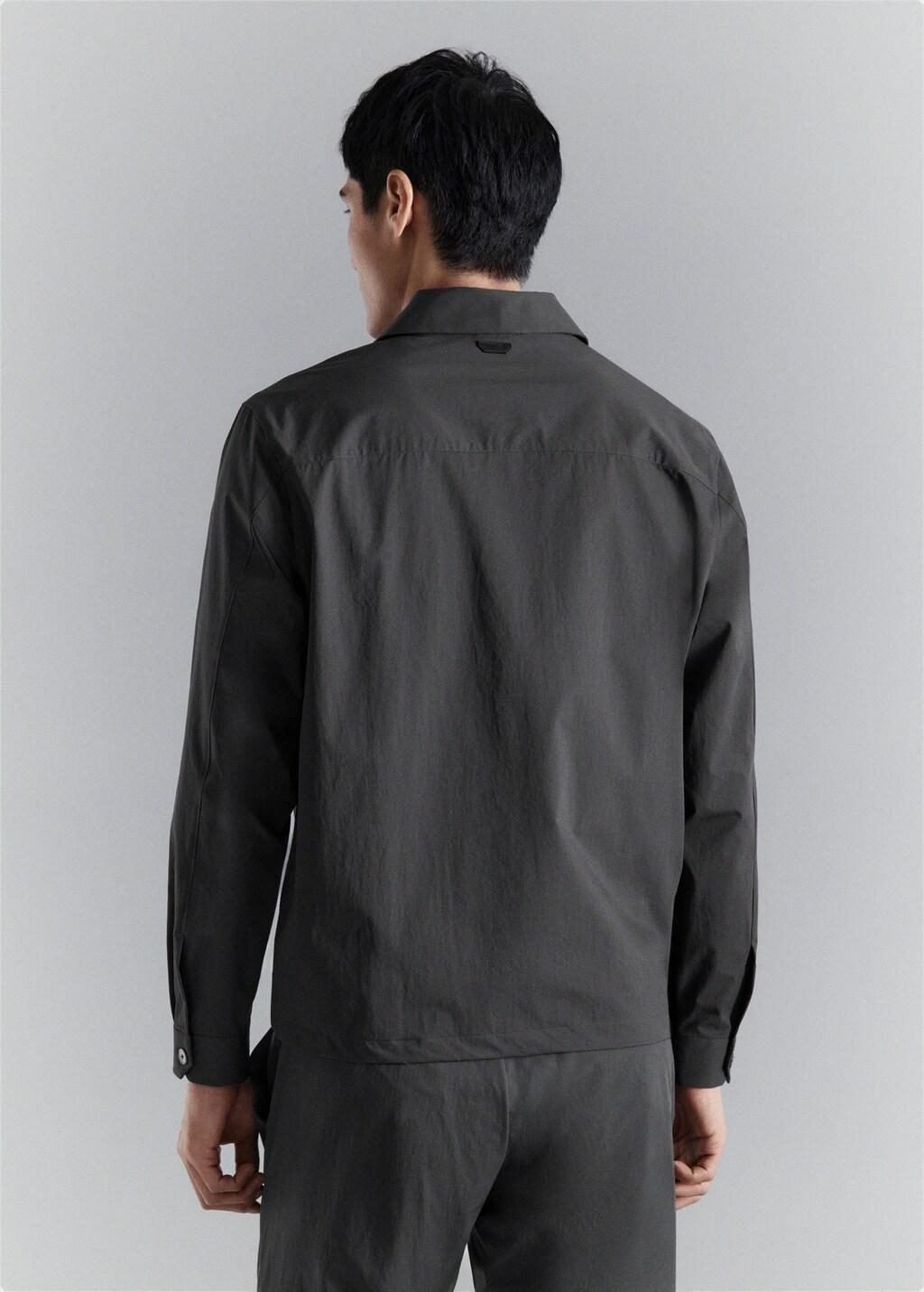 Grey Non-Iron Overshirt Pocket, Dark Grey, large image number 2