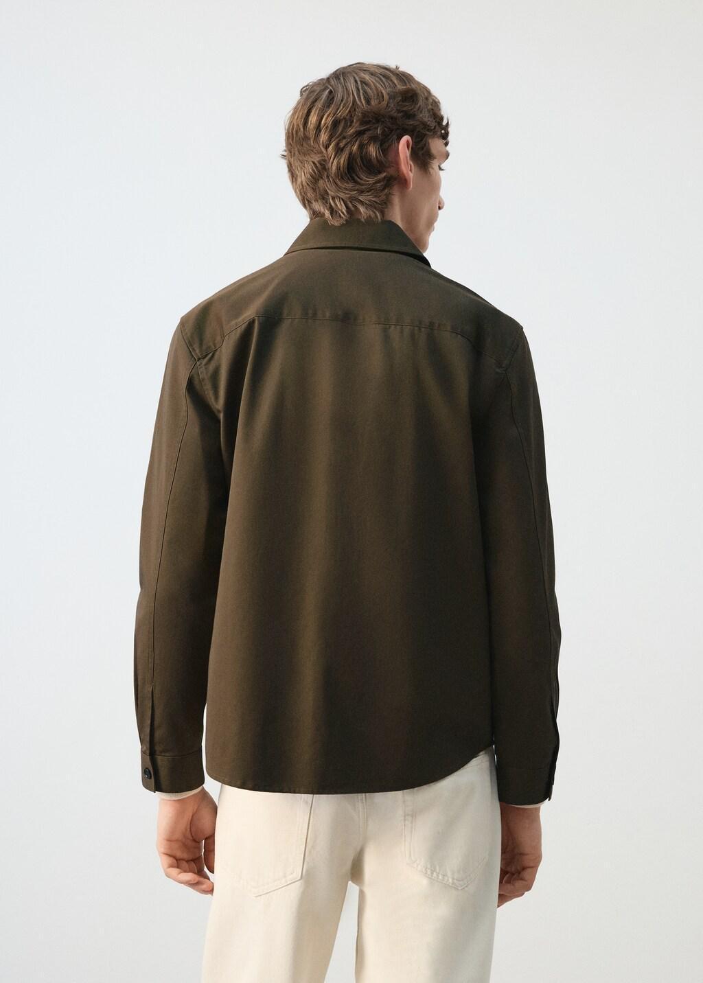 Brown 100% Cotton Overshirt With Pockets, 0201_30, medium
