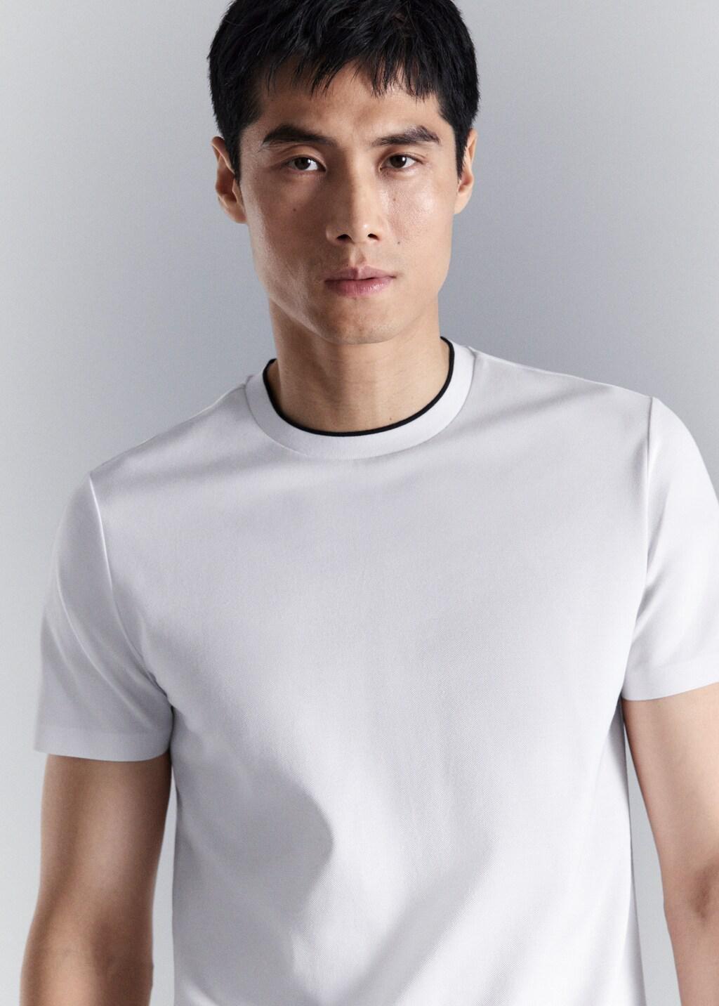 White Slim-Fit Comfort Stretch T-Shirt, White, large image number 4